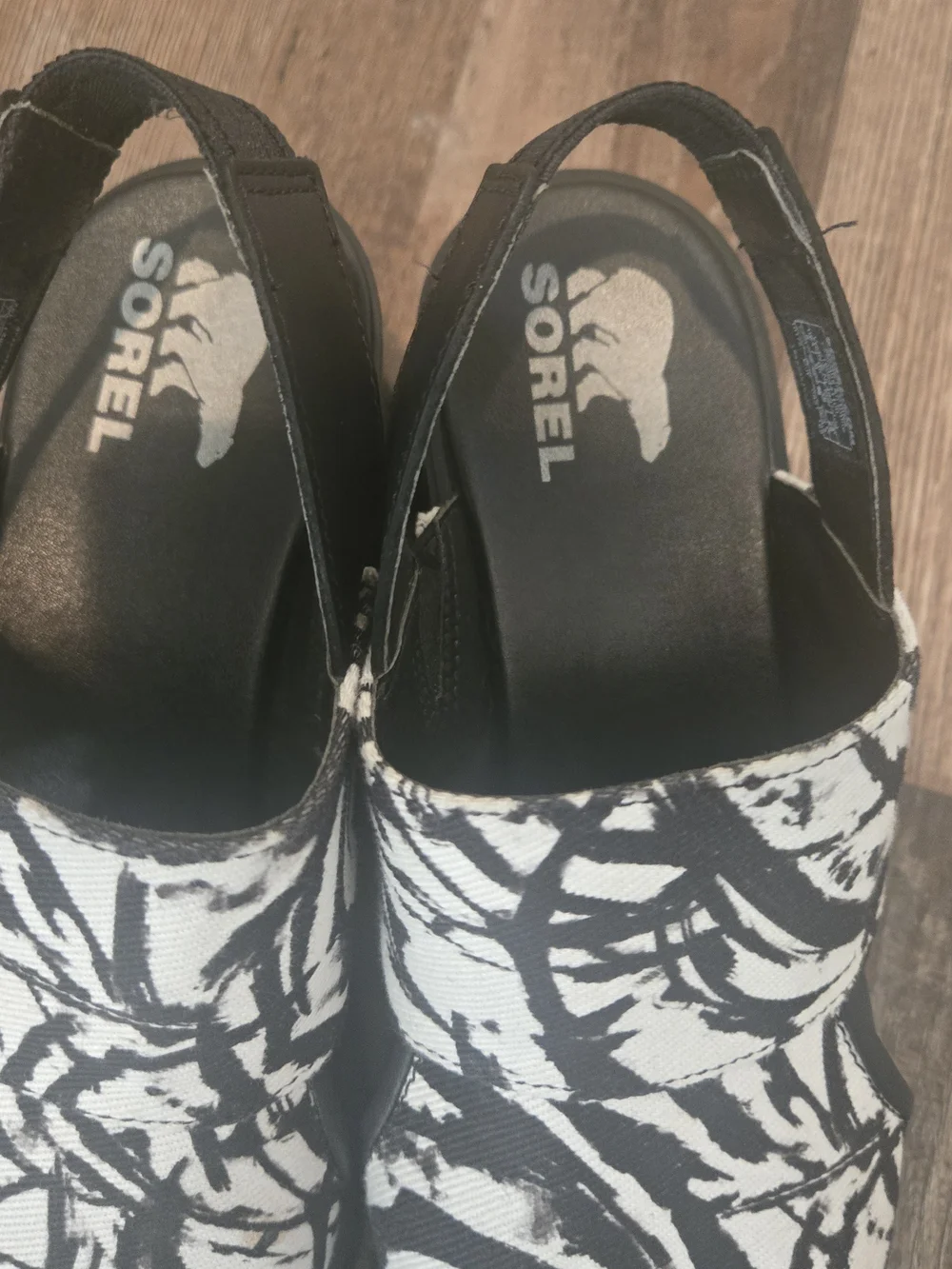 Sorel Women's Black & White Slingback Sandals